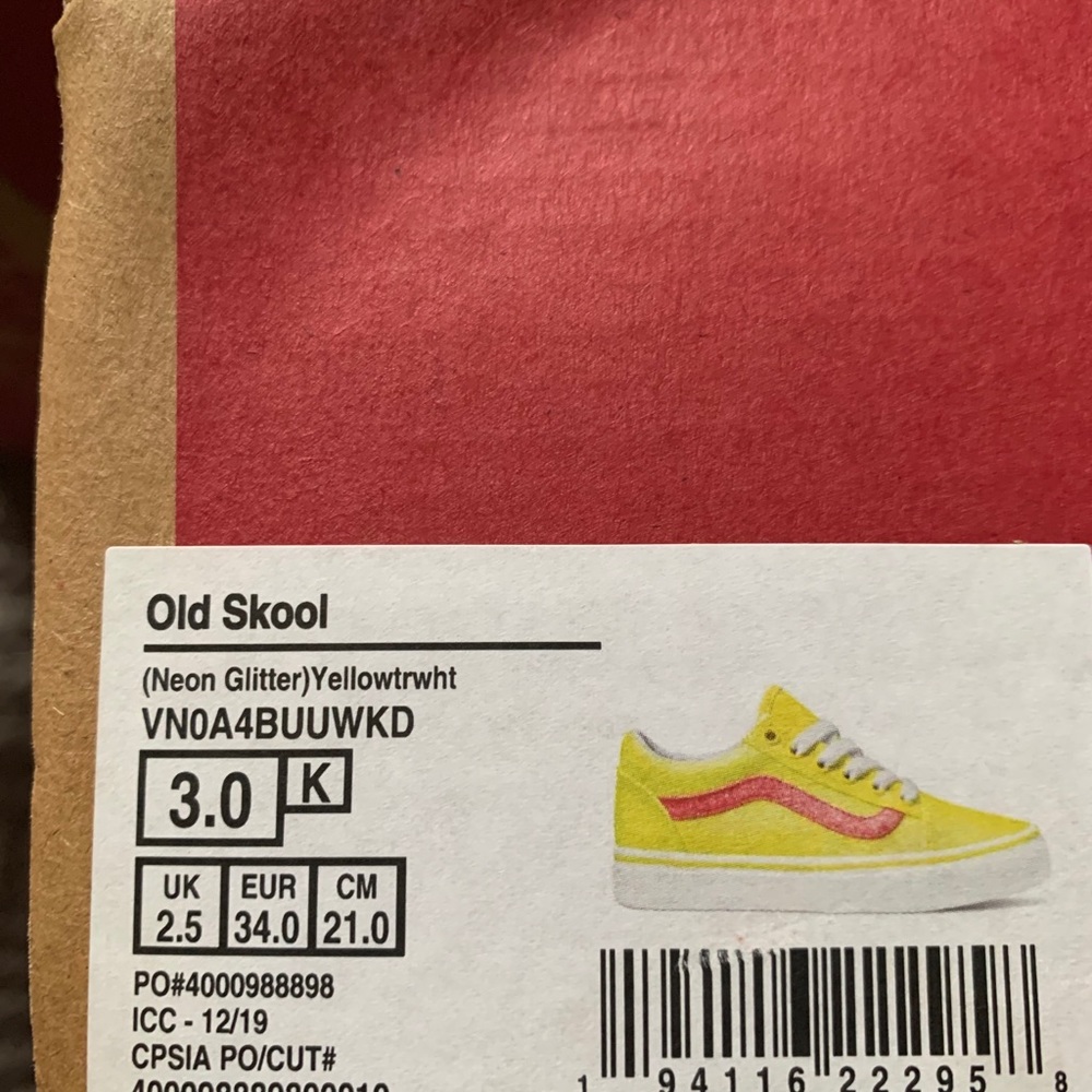 Vans Old Skool (Neon Glitter) Yellowtrwhite - Picture 4 of 4